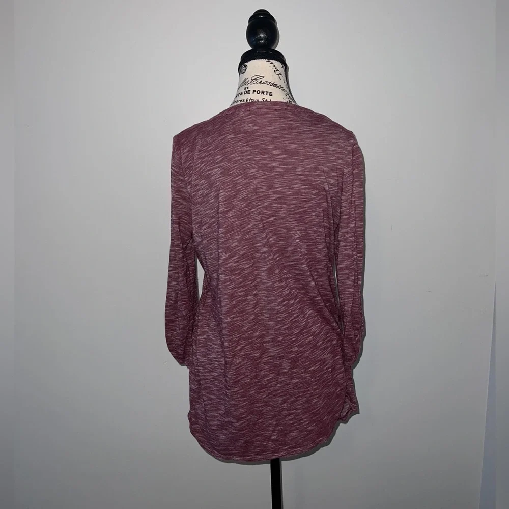 Motherhood Maroon 3/4 length sleeve Maternity Shirt, L - Picture 3 of 4